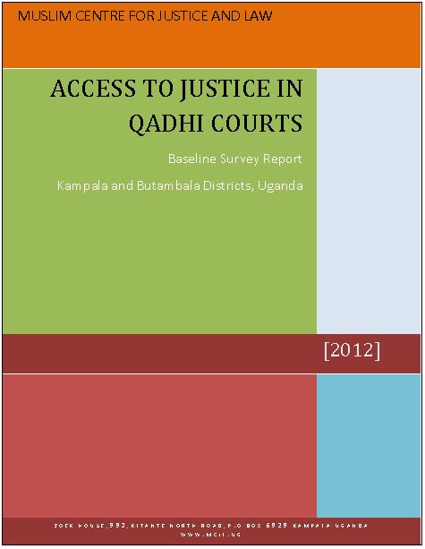 Book Cover: BASELINE SURVEY ON ACCESS TO JUSTICE IN QADHI COURTS