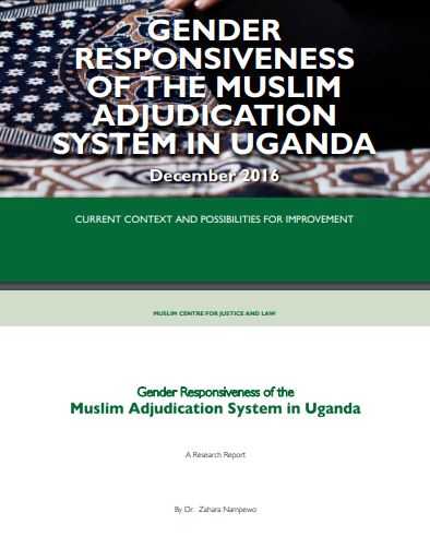 Book Cover: Gender Responsiveness of the Muslim Adjudication System in Uganda